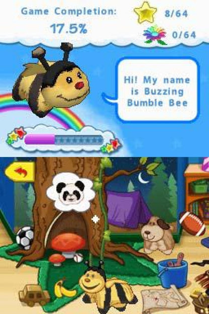 Pillow Pets for Nintendo DS, gameplay for a kids adventure video game with mini-games, pet care gameplay, puzzle challenges, and family-friendly activities