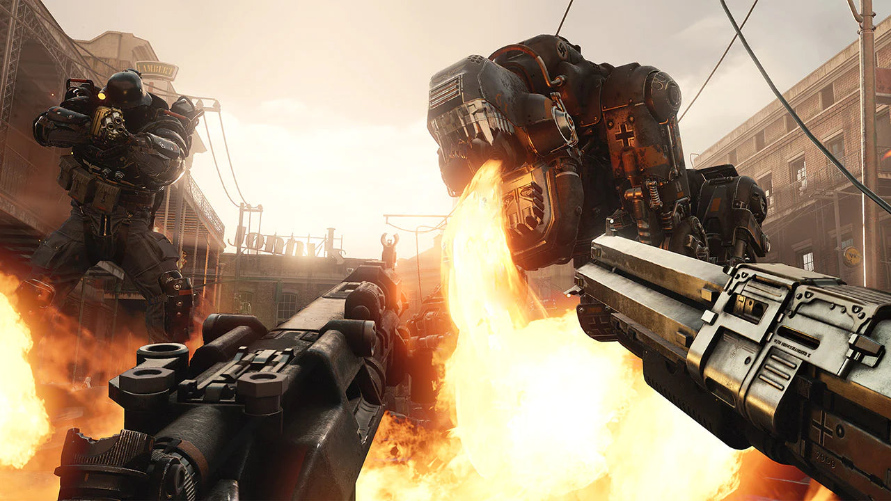Wolfenstein II The New Colossus PlayStation 4 PS4 for first person shooter video game fans featuring intense action gameplay alternate history storyline cinematic campaign powerful weapons fast paced combat stealth missions resistance warfare collectible gaming appeal gameplay