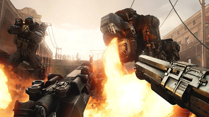 Wolfenstein II The New Colossus PlayStation 4 PS4 for first person shooter video game fans featuring intense action gameplay alternate history storyline cinematic campaign powerful weapons fast paced combat stealth missions resistance warfare collectible gaming appeal gameplay