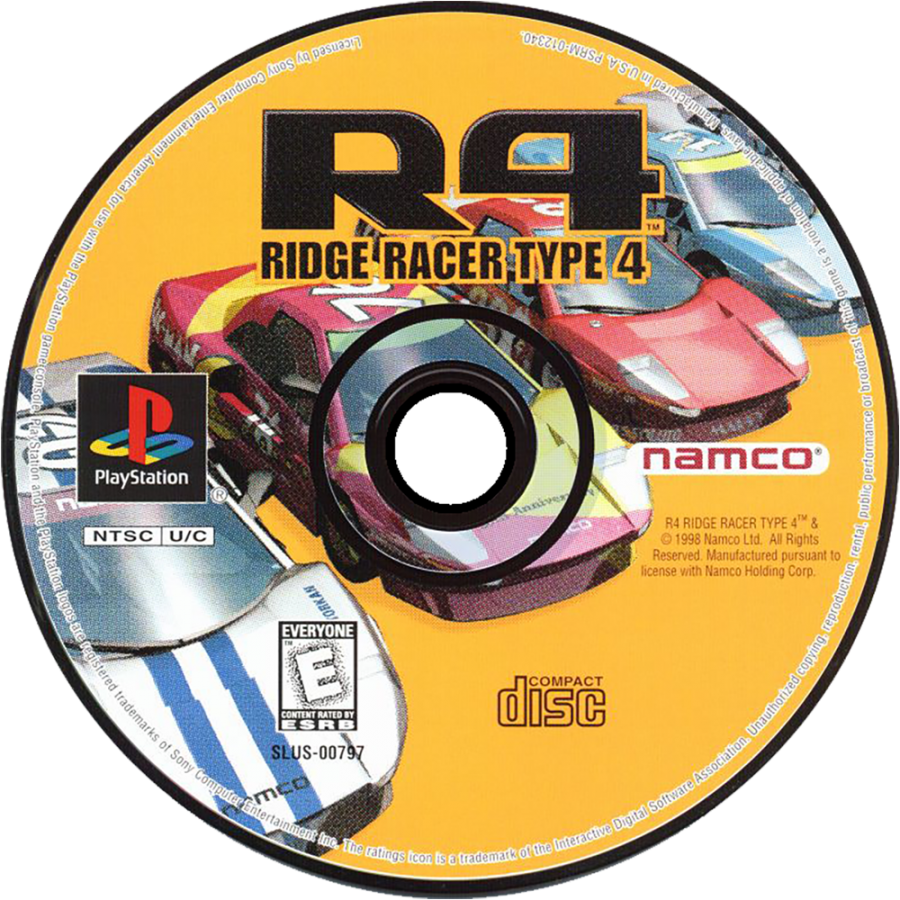 Ridge Racer Type 4 PlayStation 1 PS1 for retro video game enthusiasts featuring arcade racing gameplay high speed drifting mechanics stylish sports cars multiple racing teams responsive controls cinematic presentation and collectible gaming appeal disc 