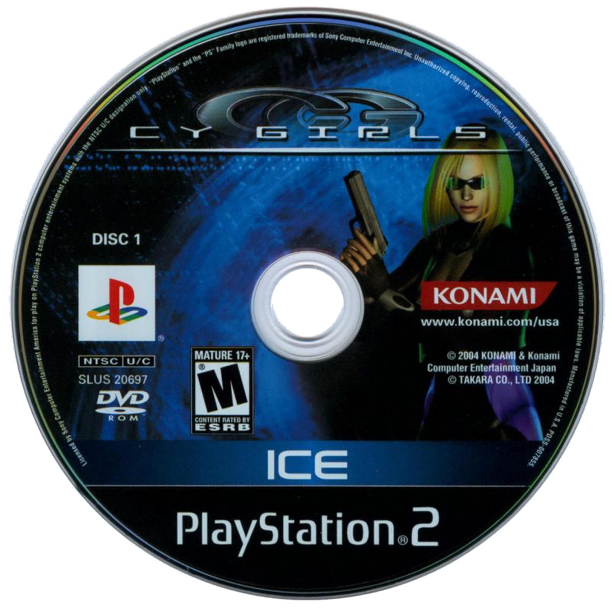 Cy Girls PS2 Sony PlayStation 2 action stealth game cyber espionage female protagonists Ice and Aska infiltration missions martial arts combat gadgets dual character gameplay anime style spy thriller retro gaming PlayStation 2 software video game title ice disc 