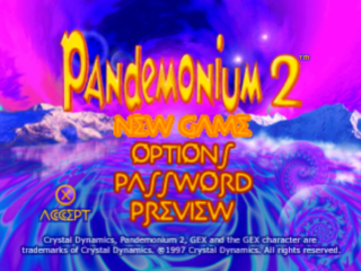 Pandemonium 2 PlayStation PS1 for action platforming video game fans featuring colorful 3D platforming gameplay whimsical fantasy worlds acrobatic movement unique character abilities challenging levels enemy battles collectible items imaginative environments and classic PlayStation adventure collectible gaming appeal gameplay