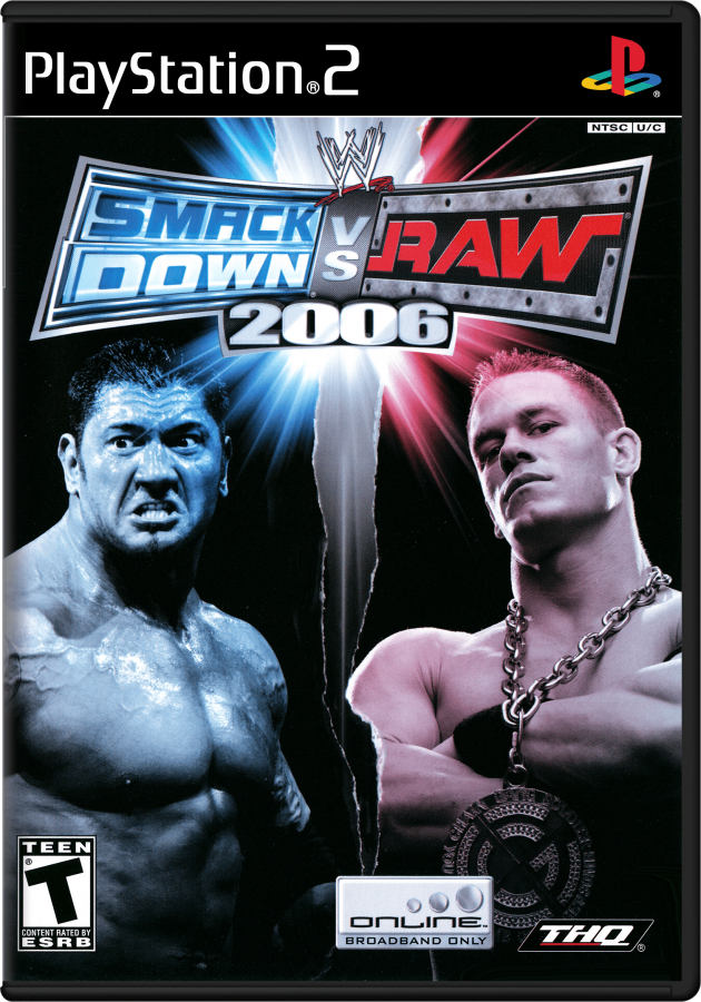 WWE SmackDown vs. Raw 2006 – PlayStation 2 (PS2) video game cover image, pro wrestling.