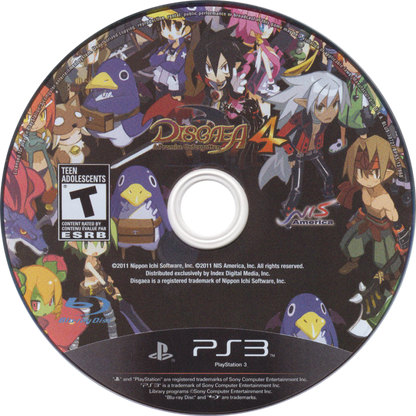 Disgaea 4: A Promise Unforgotten disc art for PlayStation 3 (PS3) video game