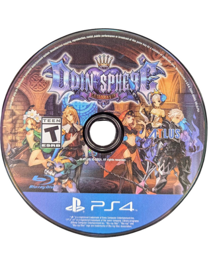Odin Sphere Leifthrasir PlayStation 4 game featuring action RPG combat and beautifully hand-drawn 2D fantasy visuals disc