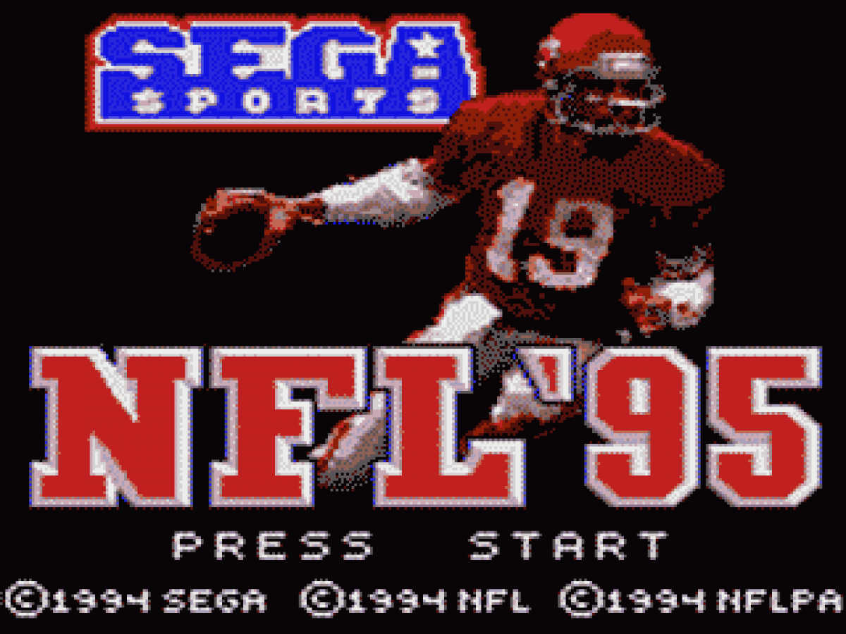 NFL 95 title screen for Sega Game Gear (GG) video game