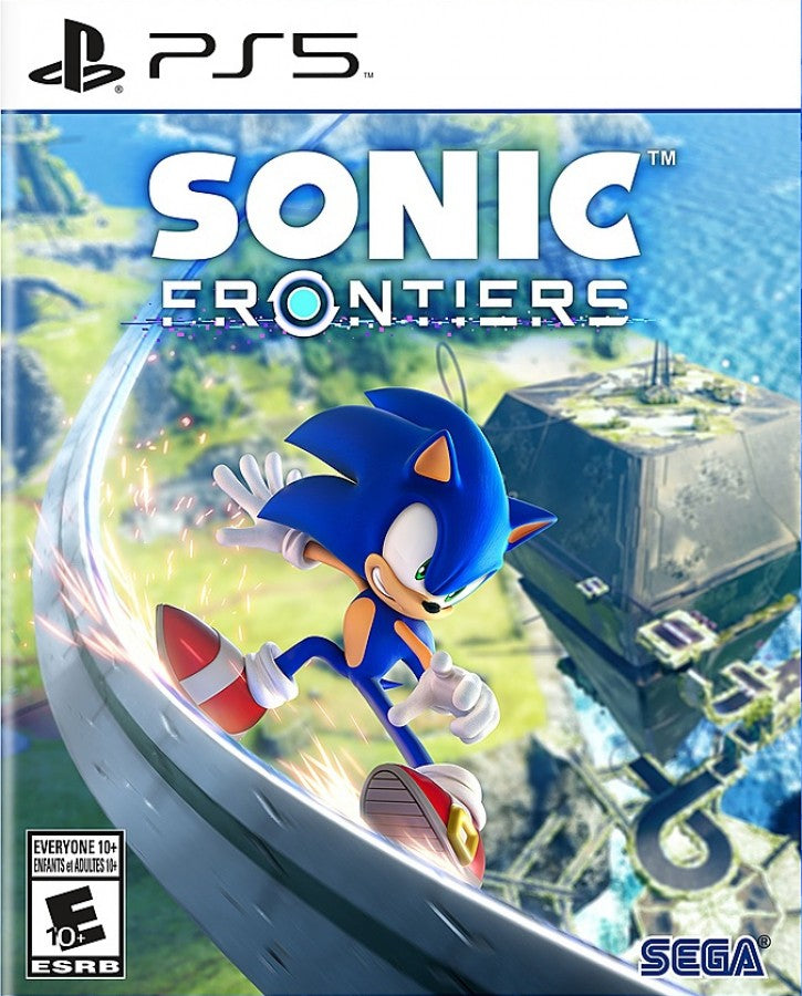 Sonic Frontiers cover art for PlayStation 5 (PS5) platform action-adventure video game