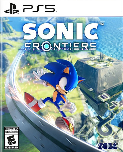 Sonic Frontiers cover art for PlayStation 5 (PS5) platform action-adventure video game
