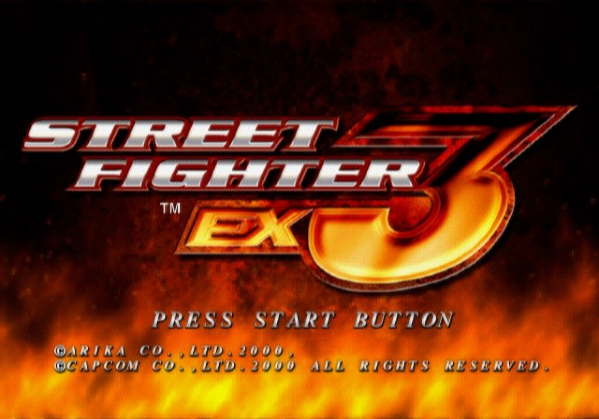 Street Fighter EX3 – PlayStation 2 (PS2) video game title screen, 3D fighting game.