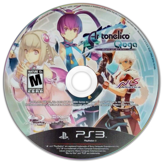 Ar Tonelico Qoga Knell of Ar Ciel PlayStation 3 PS3 for retro video game enthusiasts featuring Japanese role playing gameplay turn based combat systems sci fi fantasy world exploration character driven storytelling magical song based abilities anime inspired visuals and collectible gaming appeal disc 