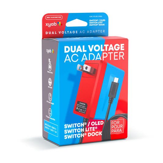 XYAB red and blue Nintendo Switch charger adapter replacement power supply
