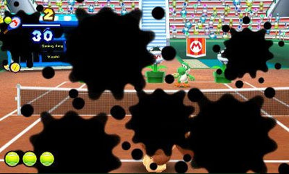 Mario Tennis Open retro Nintendo 3DS video game Mario Tennis sports tennis multiplayer competitive gameplay Mario characters arcade style matches handheld console title Nintendo 3DS release gameplay
