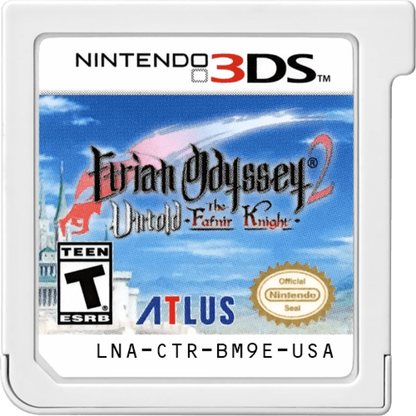 Etrian Odyssey 2 Untold The Fafnir Knight Nintendo 3DS video game featuring dungeon crawling role playing gameplay first person exploration party customization turn based combat map making character classes skill progression and classic Nintendo 3DS gameplay retro video game collection collectible gaming appeal cartridge