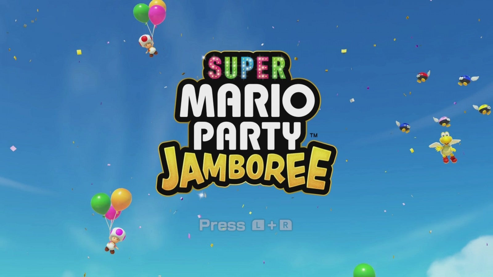 Super Mario Party Jamboree home screen for Nintendo Switch party game