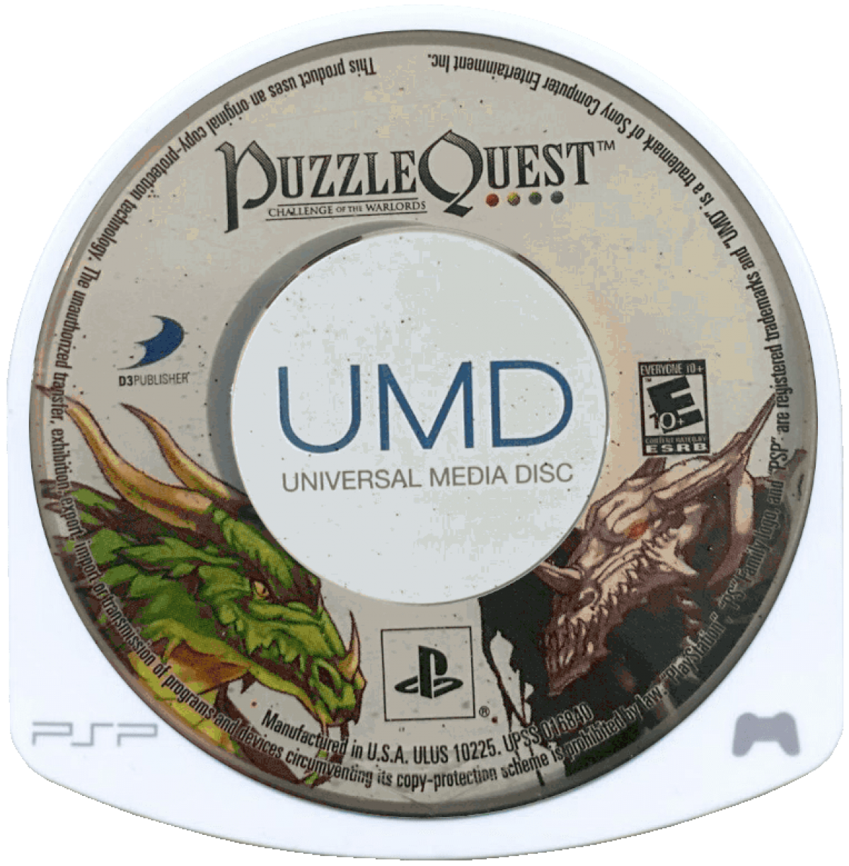 Puzzle Quest: Challenge of the Warlords disc for PlayStation Portable (PSP) match-3 role-playing puzzle game