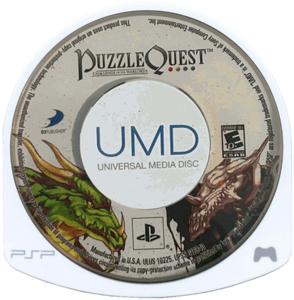 Puzzle Quest: Challenge of the Warlords disc for PlayStation Portable (PSP) match-3 role-playing puzzle game