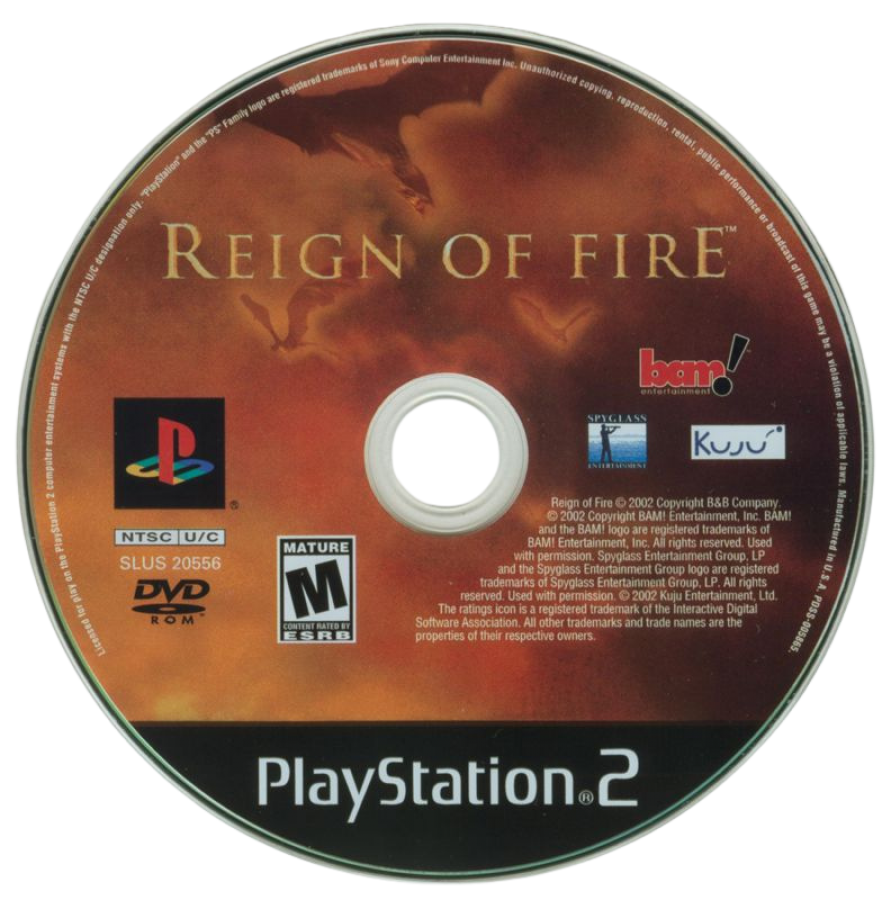 Reign of Fire PS2 PlayStation 2 action shooter dragon combat game retro video game disc