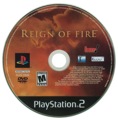 Reign of Fire PS2 PlayStation 2 action shooter dragon combat game retro video game disc