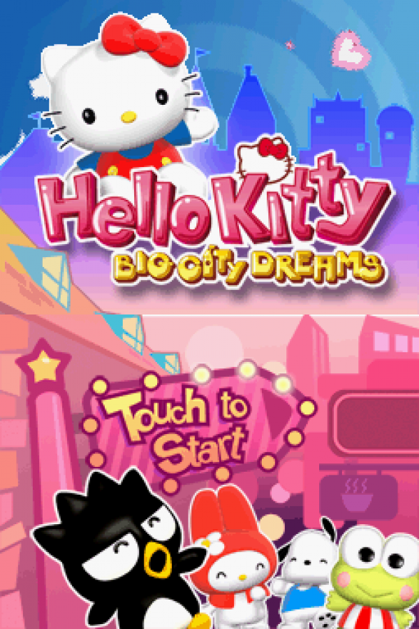 Hello Kitty: Big City Dreams title screen for the Nintendo DS (DS) video game