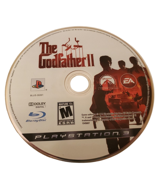 The Godfather II for PlayStation 3 open world crime action game based on the film featuring Mafia family management third person shooting missions strategy elements disc 