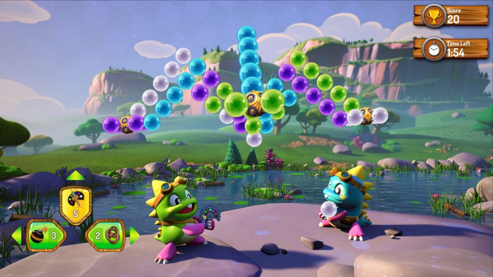 Puzzle Bobble 3D: Vacation Odyssey gameplay for PlayStation 5 (PS5) puzzle video game