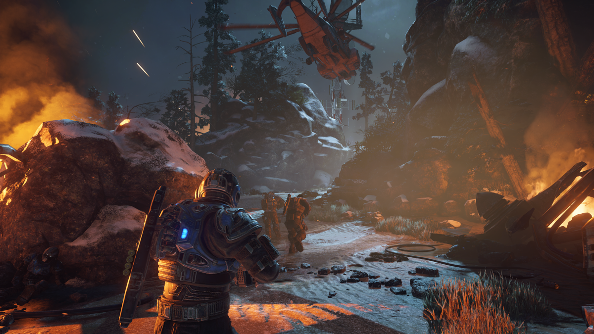 Gears of War 4 gameplay for Xbox One (XONE) third-person action shooter video game