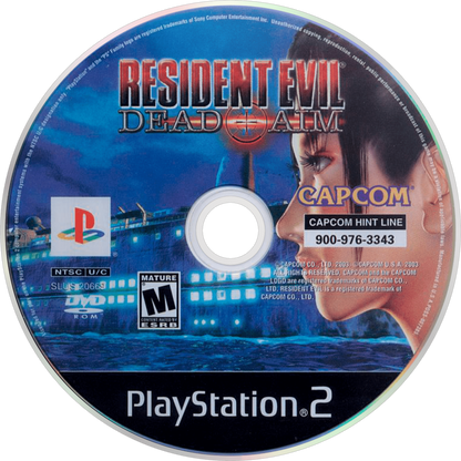 Resident Evil Dead Aim PS2 PlayStation 2 survival horror light gun shooter third person action zombie horror Umbrella Corporation biohazard gameplay retro video game disc