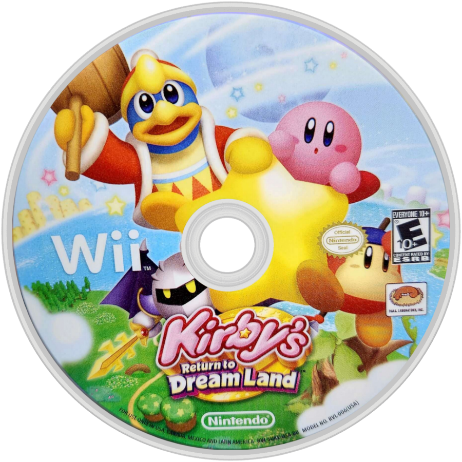 Kirby's Return to Dream Land disc art for Nintendo Wii (Wii) video game
