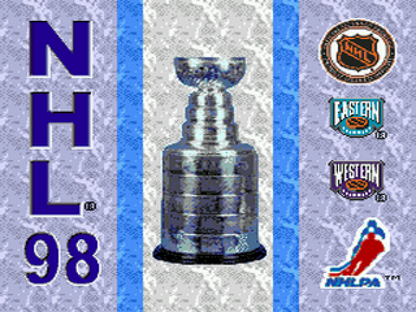 NHL 98 title screen for Sega Genesis (GEN) video game