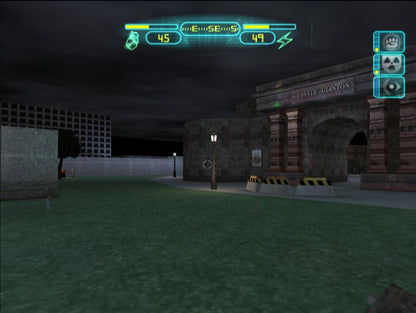 Deus Ex: The Conspiracy for PlayStation 2 with cyberpunk-themed stealth and action-RPG gameplay 