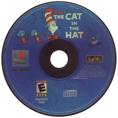 The Cat in the Hat disc for PlayStation 1 (PS1) family platformer video game