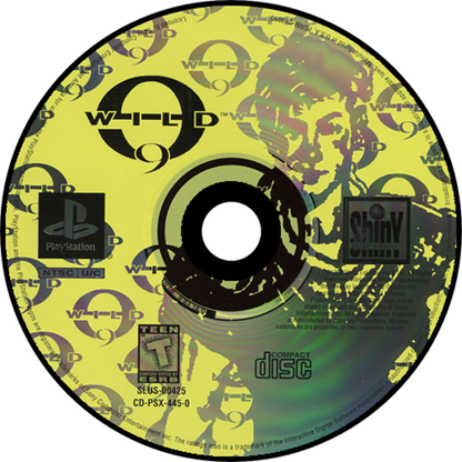 Wild 9 PS1 PlayStation 1 action platformer game sci fi puzzle combat whip based gameplay retro video game disc