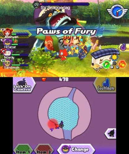 Yo-Kai Watch Blasters: Red Cat Corps gameplay for Nintendo 3DS (3DS) role-playing action video game
