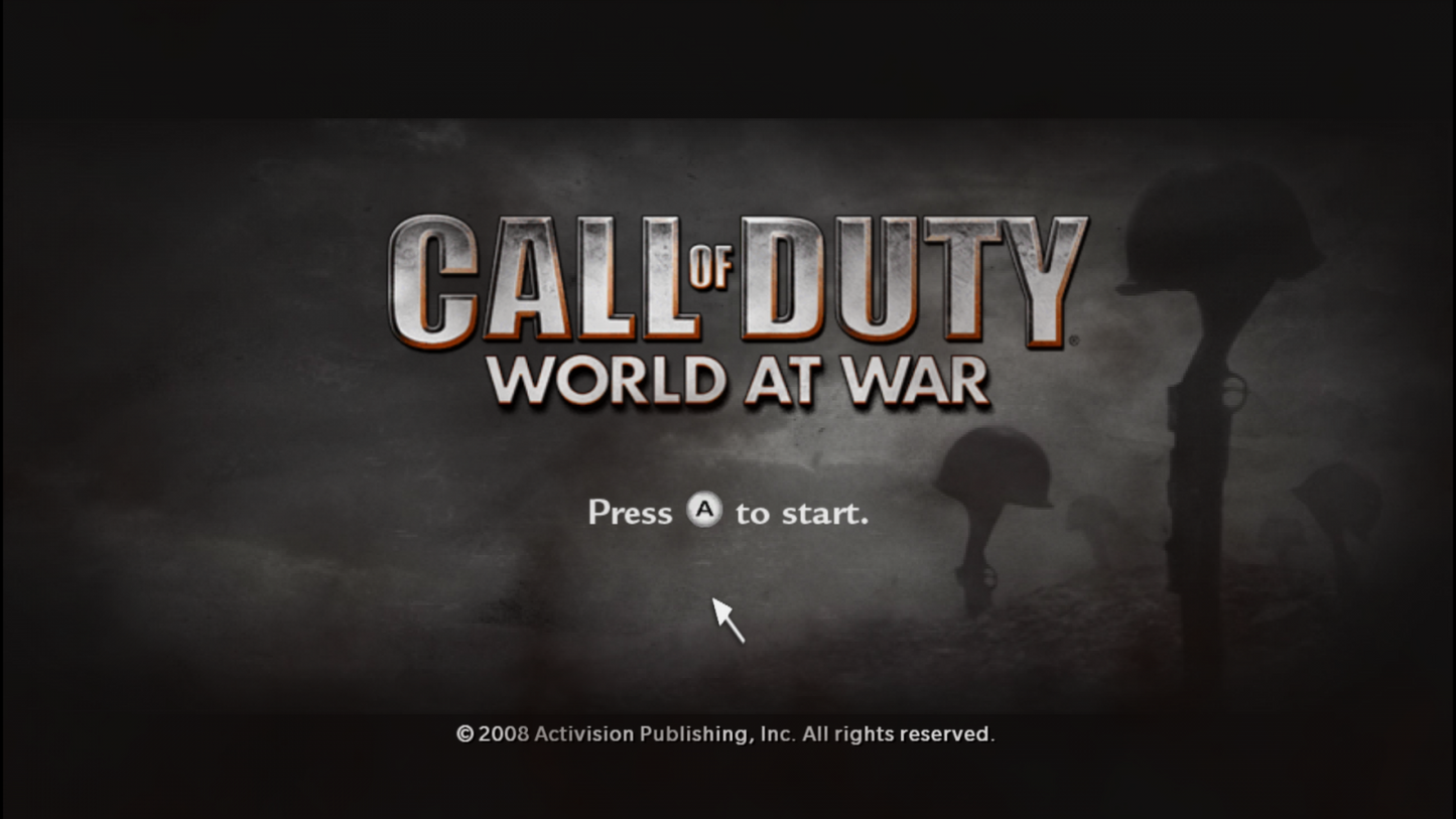 Call of Duty: World at War title screen art for Nintendo Wii (Wii) video game 
