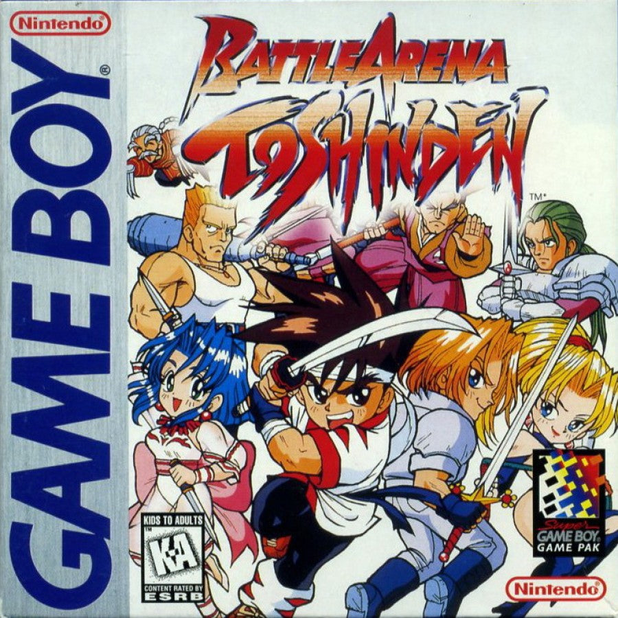 Battle Arena Toshinden Game Boy early portable fighting game adaptation of the 3D weapons-based series box front cover