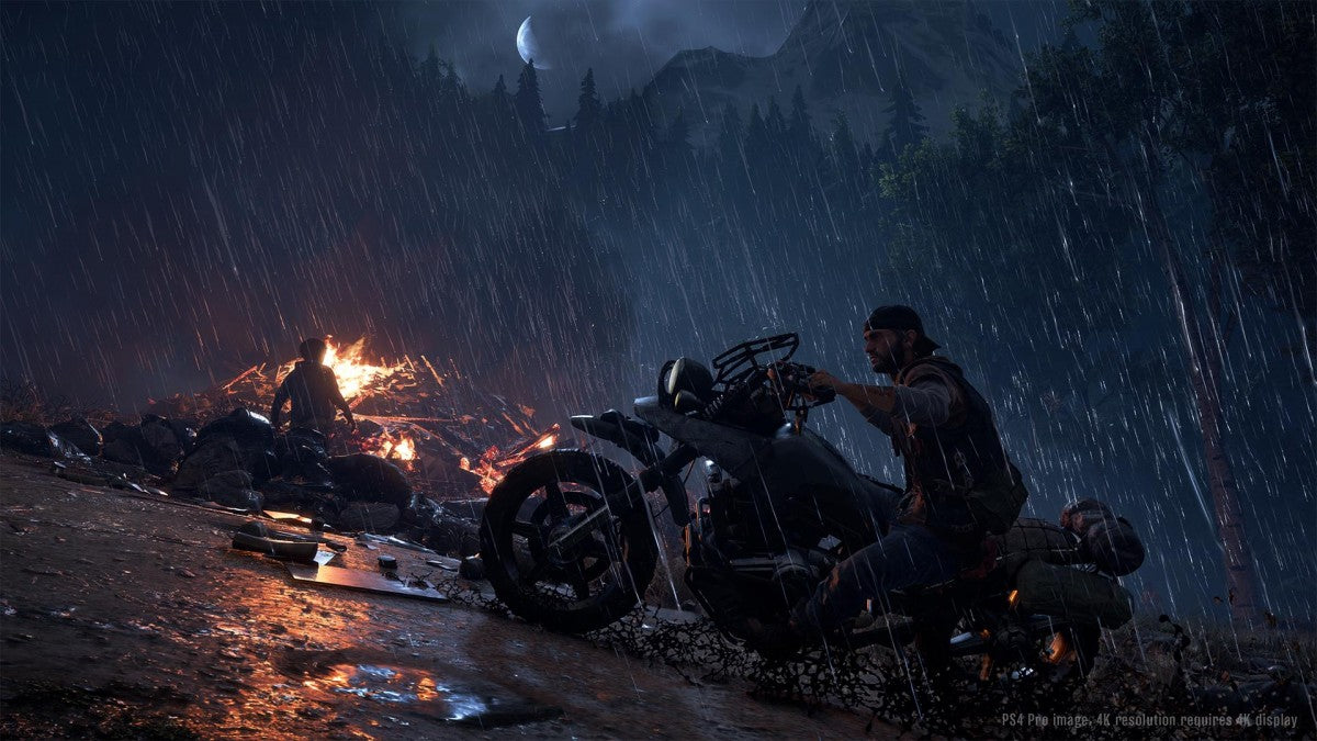 Days Gone PlayStation 4 game featuring open-world action survival gameplay with motorcycle exploration and zombie hordes screenshot