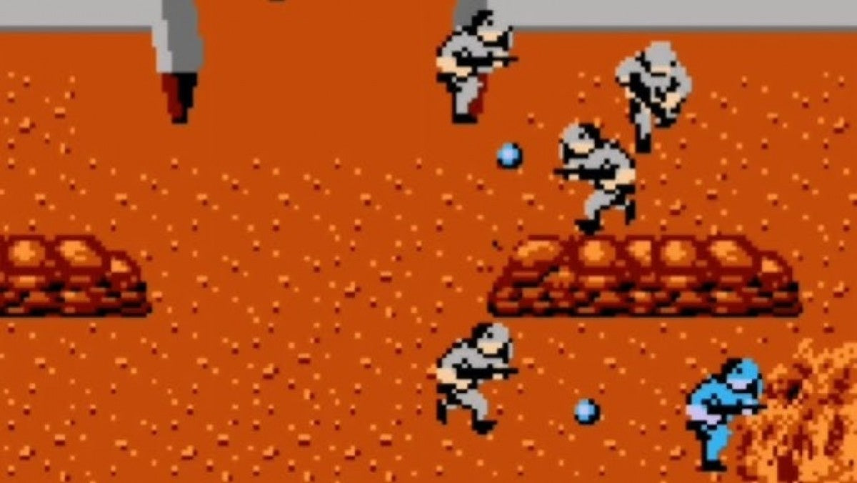 Commando game for the Nintendo Entertainment System featuring top down run and gun gameplay with continuous shooting grenade attacks and mission based stages as players advance through enemy territory in an arcade style military setting gameplay