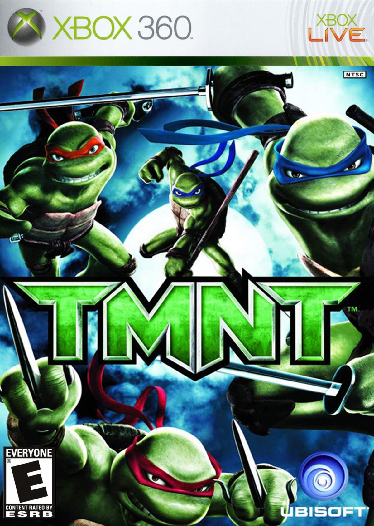 TMNT Xbox 360 inspired design featuring Teenage Mutant Ninja Turtles action adventure aesthetic fast paced ninja combat sewer dwelling heroes acrobatic platforming comic book style visuals cooperative gameplay nostalgic HD era presentation front cover