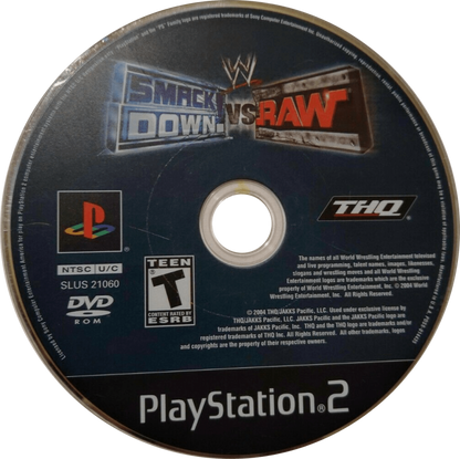 WWE SmackDown vs Raw PlayStation 2 PS2 for wrestling video game fans featuring WWE Superstars intense ring action season mode championship matches create a wrestler multiplayer battles authentic arenas signature moves and collectible gaming appeal game disc