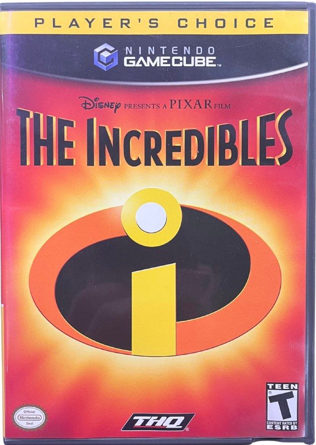 retro The Incredibles Players Choice Nintendo GameCube cover art collectible Disney Pixar action adventure game authentic classic gaming cover art