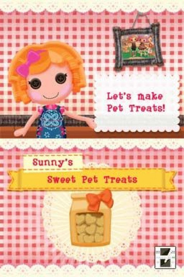Lalaloopsy Sew Magical Sew Cute for Nintendo DS, gameplay for a kids simulation video game with creative mini-games, character customization, dress-up gameplay, and family-friendly activities