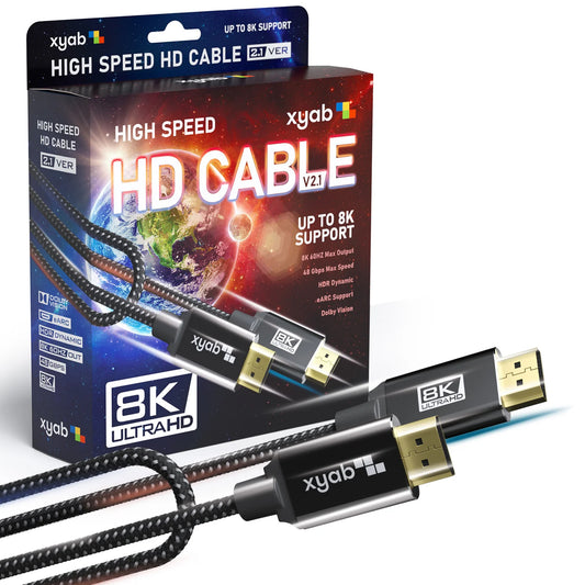 Universal HD 2.1 ultra high speed cable featuring 8K support, high bandwidth performance, and reliable video and audio transmission