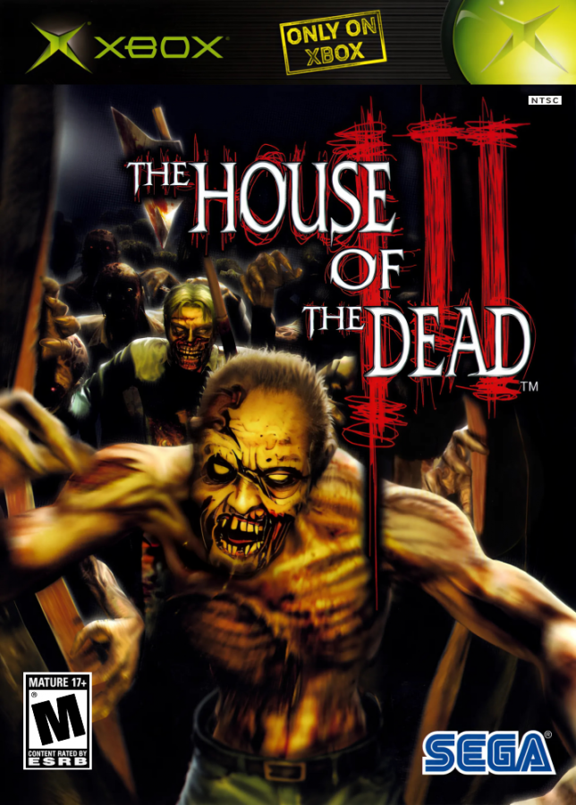 The House of the Dead 3 for Xbox arcade style rail shooter video game featuring fast paced zombie action cooperative gameplay light gun inspired mechanics and classic Sega horror shooter experience cover