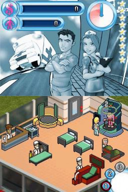 Hysteria Hospital Emergency Ward Nintendo DS for simulation video game fans featuring hospital management gameplay patient care challenges medical emergencies time management tasks touch screen controls colorful characters strategic planning family friendly handheld entertainment collectible gaming appeal gameplay