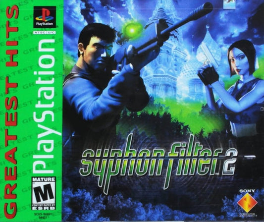 Syphon Filter 2 [Greatest Hits] cover art for PlayStation 1 (PS1) stealth action shooter video game