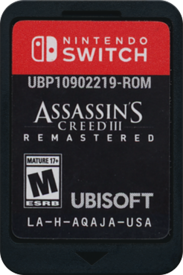 Assassin's Creed III Remastered cartridge for Nintendo Switch (NS) video game