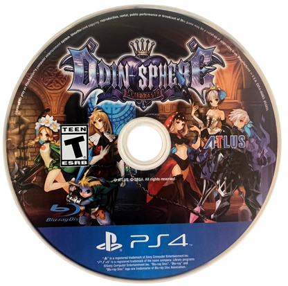 Odin Sphere Leifthrasir Storybook Edition retro PlayStation 4 video game featuring fantasy action RPG combat, side scrolling adventure, anime storytelling and mythological gameplay - disc