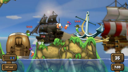 Worms: Open Warfare gameplay for PlayStation Portable (PSP) turn-based strategy game
