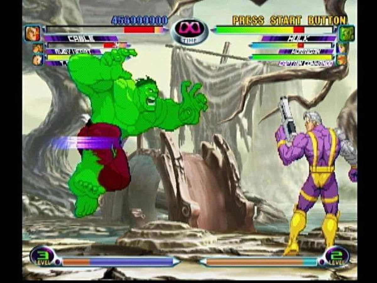 Marvel vs. Capcom 2 Dreamcast featuring fast-paced 2D fighting gameplay with iconic Marvel and Capcom characters gameplay