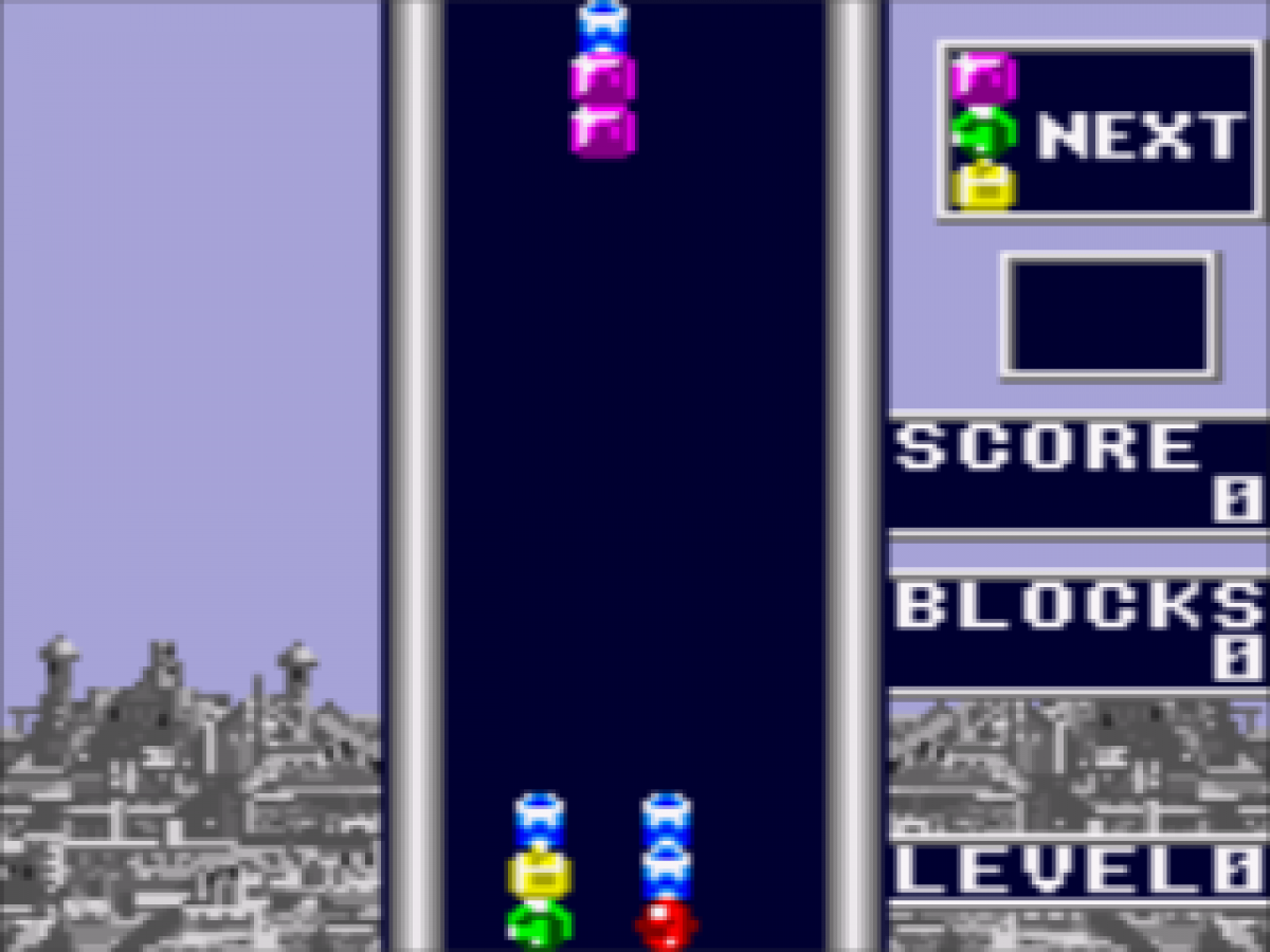 Columns gameplay for Sega Game Gear (GG) video game
